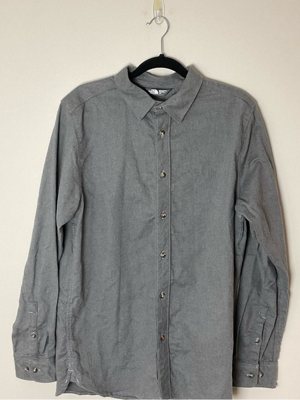The North Face Men’s Gray Flannel Button-Down Shirt Gorpcore Outdoors Utility L